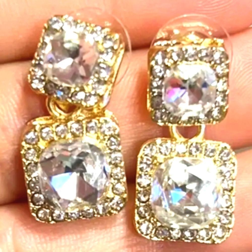 Gorgous Sparkling Inlaid Dangle Elegant Simple Style Party Earrings